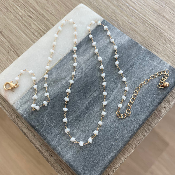 Winter White Stone Necklace