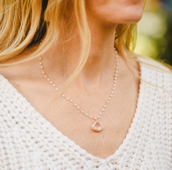 Winter White Stone Necklace