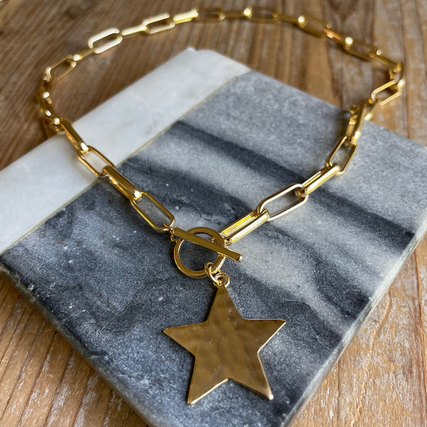 Star Hammered Necklace