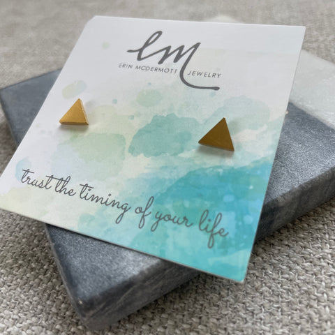 Gold Triangle Studs