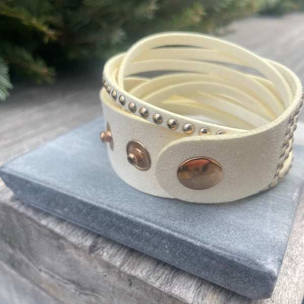 Cream Triple Wrap Bracelet
