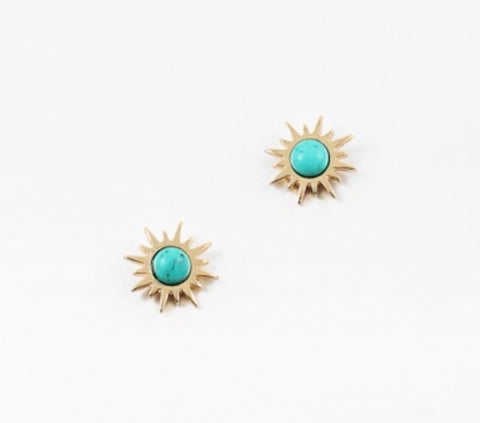 Sunburst Turquoise and Gold studs