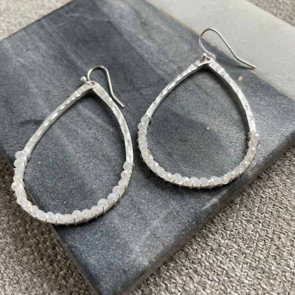 Silver Teardrop with Ice Quartz