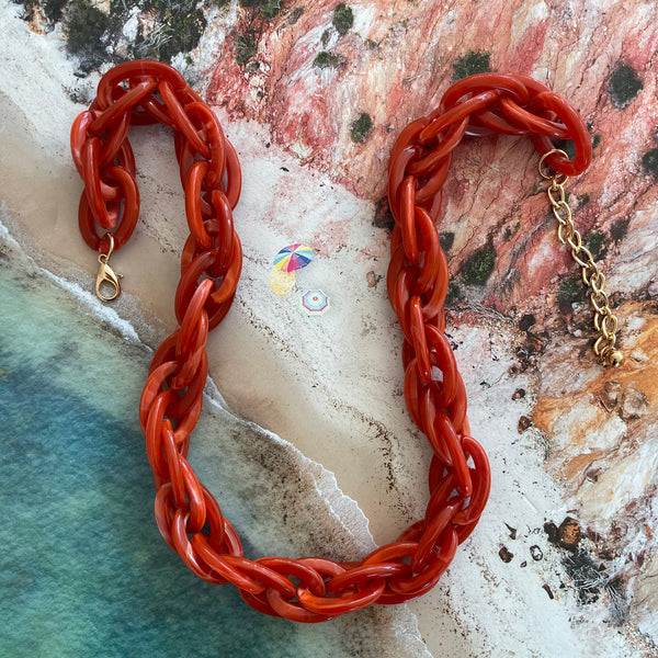 Ocean  Coral Resin Necklace