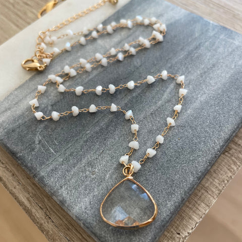 Winter White Stone Necklace