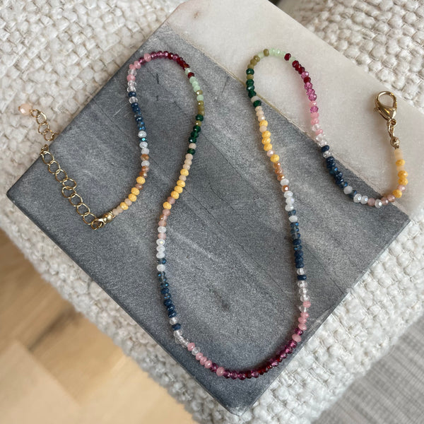 Tiny Beaded Stone Necklace