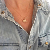White Turquoise Baby Elephant Necklace