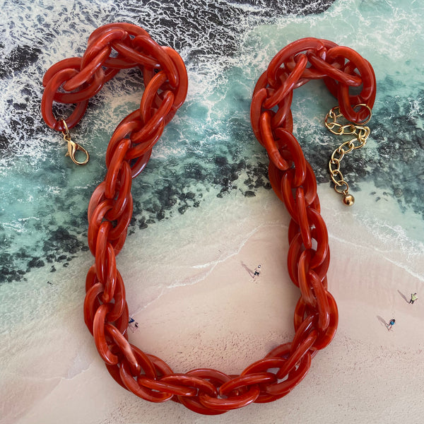 Ocean  Coral Resin Necklace