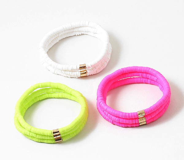 Triple Stack Bright Bracelets