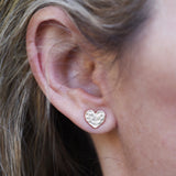 With Love Heart Studs