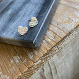 Silver Heart Studs