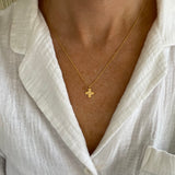 Hammered Cross Necklace