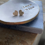 With Love Heart Studs