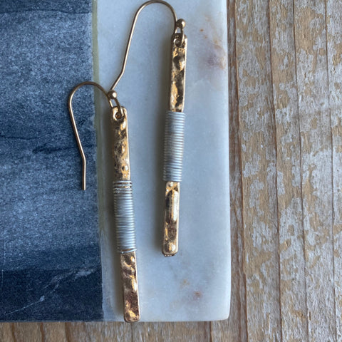 Camila Gold and Silver Bar Earrings